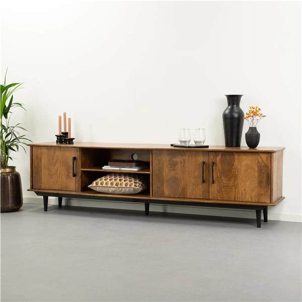Grote foto tv meubel elias 200x55x45 cm mangohout huis en inrichting eettafels