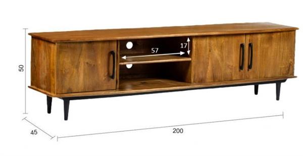 Grote foto tv meubel elias 200x55x45 cm mangohout huis en inrichting eettafels