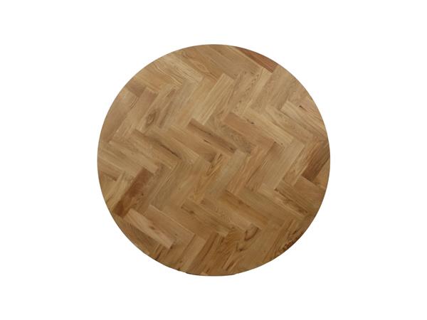 Grote foto tafeltop fishbone rond 100x100 cm naturel eiken huis en inrichting eettafels
