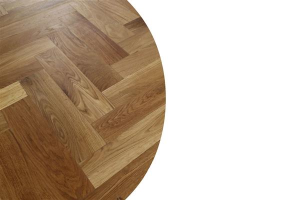 Grote foto tafeltop fishbone rond 100x100 cm naturel eiken huis en inrichting eettafels