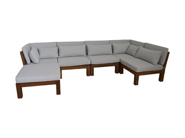 Grote foto tuin loungeset modulair aruba met tafel incl. kussens wit 5 delig sale huis en inrichting eettafels