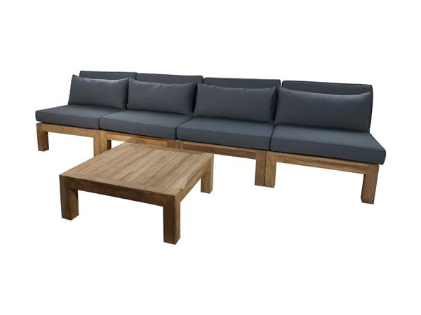 Grote foto tuin loungeset modulair aruba met tafel incl. kussens wit 5 delig sale huis en inrichting eettafels
