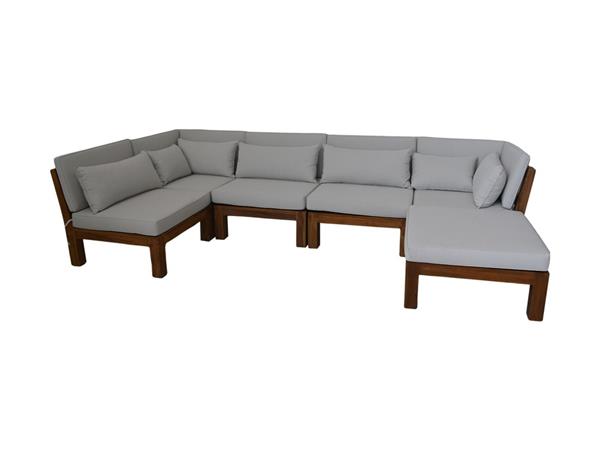 Grote foto tuin loungeset modulair aruba met tafel incl. kussens wit 5 delig sale huis en inrichting eettafels