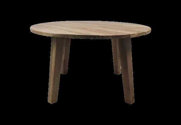 Grote foto tuintafel mari rond 130 cm naturel teakhout huis en inrichting eettafels