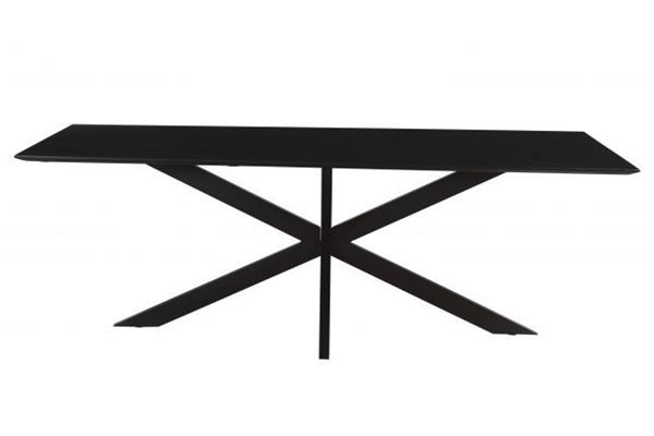 Grote foto eettafel oslo rechthoek 220 cm zwart acaciahout spinpoot actie huis en inrichting eettafels
