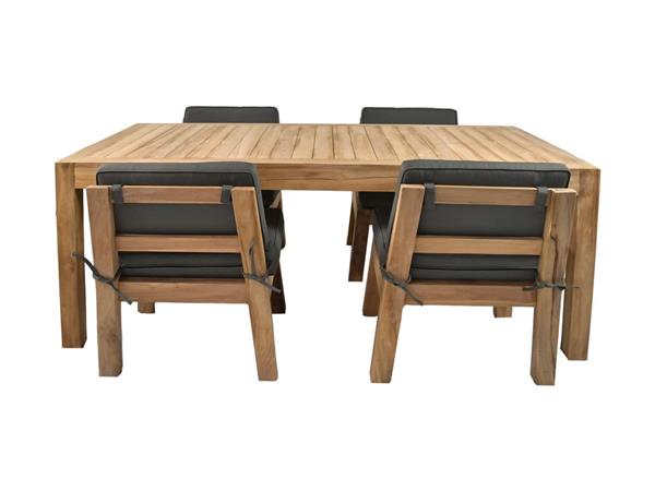 Grote foto tuinset eettafel aruba 4 personen 200x100x76 naturel donkergrijs teakhout huis en inrichting eettafels