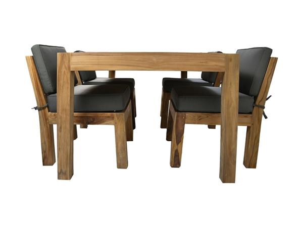 Grote foto tuinset eettafel aruba 4 personen 200x100x76 naturel donkergrijs teakhout huis en inrichting eettafels