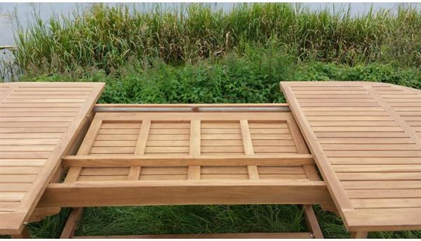 Grote foto tuintafel ovaal teakhout 180 tot 240 cm verlengbaar huis en inrichting eettafels
