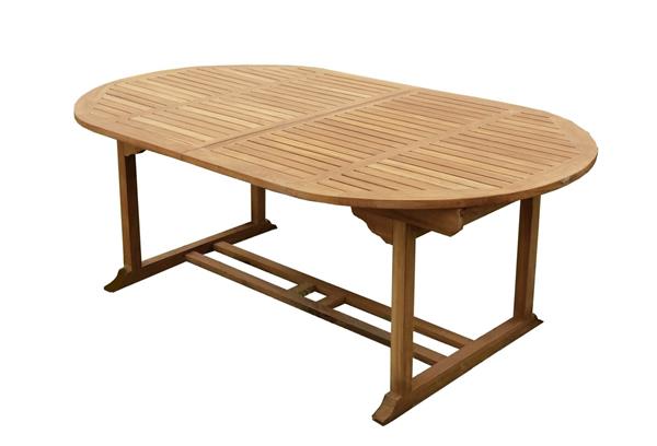 Grote foto tuintafel ovaal teakhout 180 tot 240 cm verlengbaar huis en inrichting eettafels
