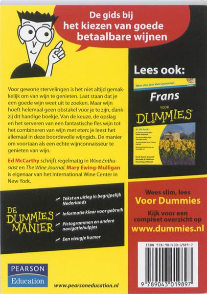Grote foto de kleine wijn voor dummies voor dummies boeken kookboeken