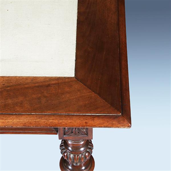 Grote foto praktische chique lange noten eetkamertafel of werktafel met wasdoek ingelegd hollands ca 1880 no.2 antiek en kunst stoelen en banken