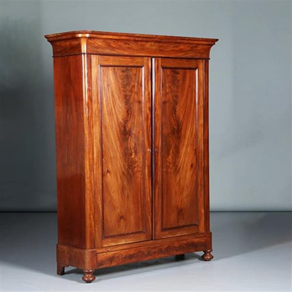 Grote foto strakke mahonie garderobekast of kapstok met deuren ca 1850 hollands no.283020 antiek en kunst stoelen en banken