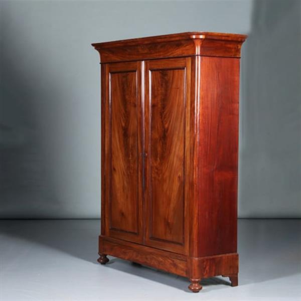 Grote foto strakke mahonie garderobekast of kapstok met deuren ca 1850 hollands no.283020 antiek en kunst stoelen en banken