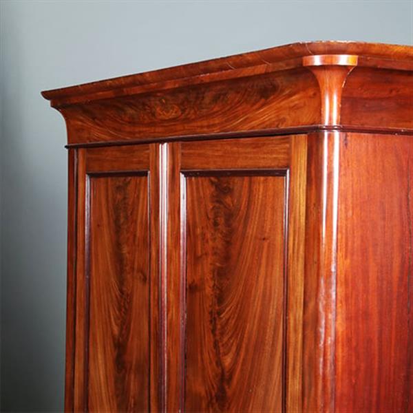 Grote foto strakke mahonie garderobekast of kapstok met deuren ca 1850 hollands no.283020 antiek en kunst stoelen en banken