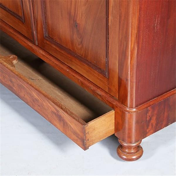 Grote foto strakke mahonie garderobekast of kapstok met deuren ca 1850 hollands no.283020 antiek en kunst stoelen en banken
