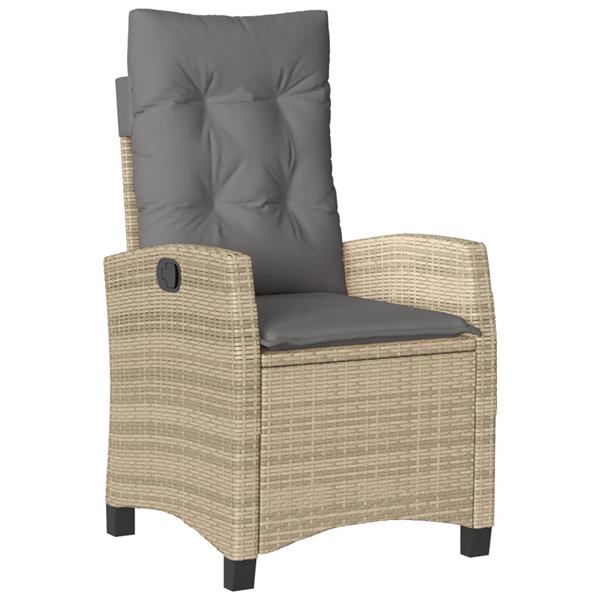 Grote foto vidaxl 3 delige tuinset met kussens poly rattan beige tuin en terras tuinmeubelen