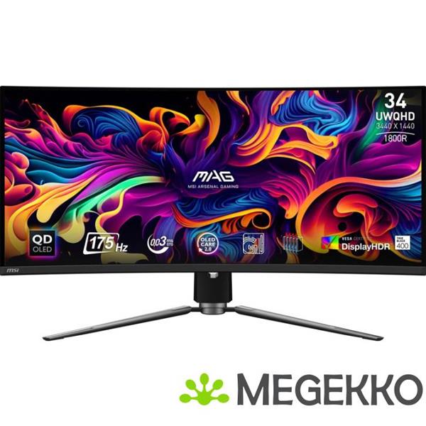 Grote foto msi mag 341cqp qd oled 34 wide quadhd 175hz monitor computers en software overige computers en software