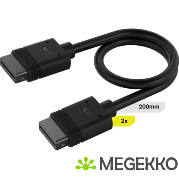 Grote foto corsair icue link cable 2x 200mm with straight connectors black computers en software overige computers en software