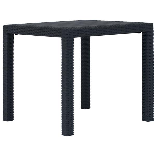 Grote foto vidaxl tuintafel 79x79x72 cm rattan look kunststof antraciet tuin en terras tuinmeubelen