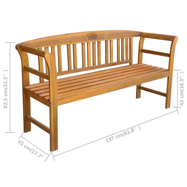 Grote foto vidaxl tuinbank 157 cm massief acaciahout tuin en terras tuinmeubelen