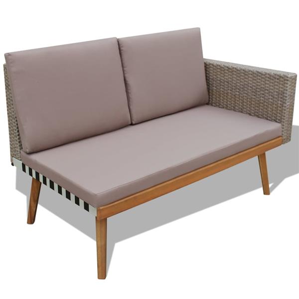 Grote foto vidaxl 4 delige loungeset met kussens poly rattan grijs tuin en terras tuinmeubelen