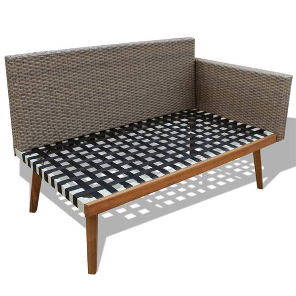 Grote foto vidaxl 4 delige loungeset met kussens poly rattan grijs tuin en terras tuinmeubelen