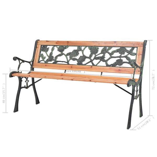 Grote foto vidaxl tuinbank 122 cm hout tuin en terras tuinmeubelen