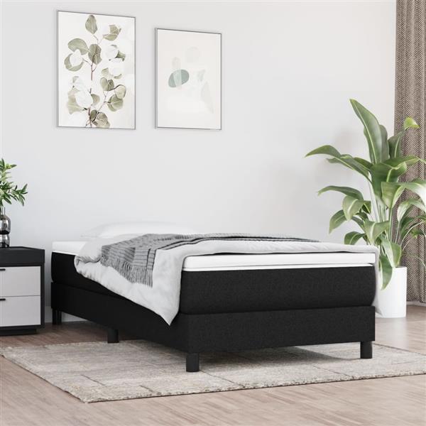 Grote foto vidaxl bedframe zonder matras 90x200 cm stof zwart antiek en kunst stoelen en banken