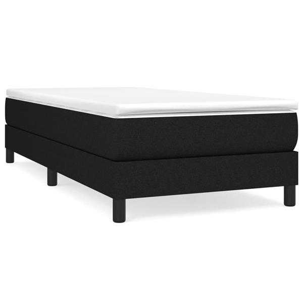 Grote foto vidaxl bedframe zonder matras 90x200 cm stof zwart antiek en kunst stoelen en banken