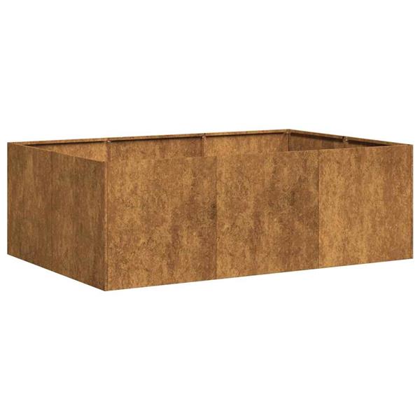 Grote foto vidaxl plantenbak roestig 120x80x40 cm weervast staal tuin en terras overige tuin en terras