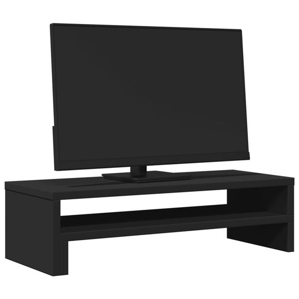 Grote foto vidaxl monitorstandaard 54x22x15 cm bewerkt hout zwart computers en software overige computers en software