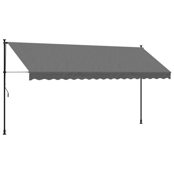 Grote foto vidaxl luifel uittrekbaar 400x150 cm stof en staal antracietkleurig tuin en terras overige tuin en terras