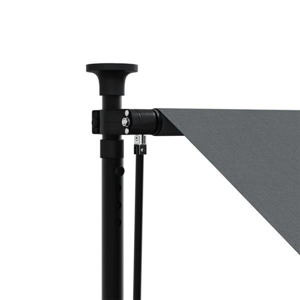 Grote foto vidaxl luifel uittrekbaar 400x150 cm stof en staal antracietkleurig tuin en terras overige tuin en terras