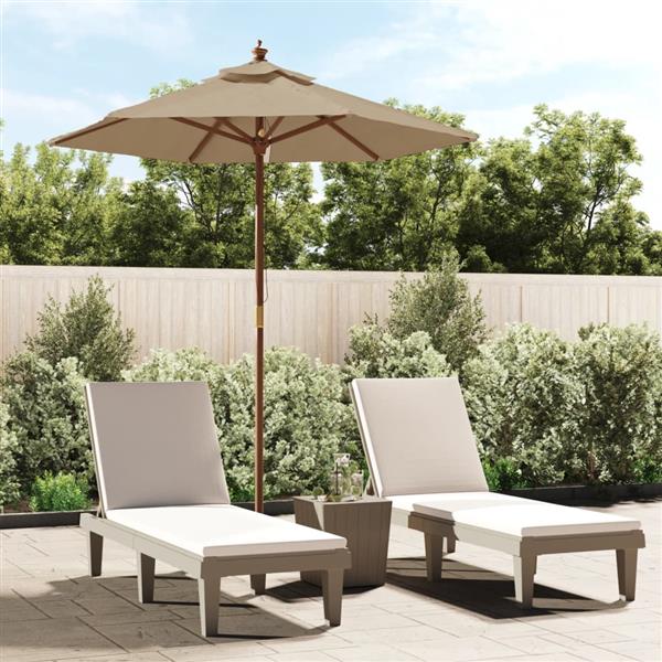 Grote foto vidaxl parasol met houten paal 196x231 cm taupe tuin en terras overige tuin en terras