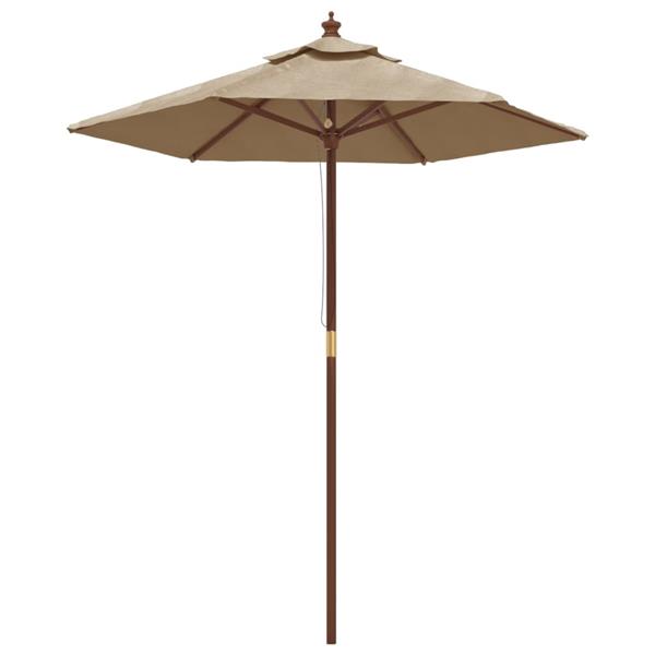 Grote foto vidaxl parasol met houten paal 196x231 cm taupe tuin en terras overige tuin en terras