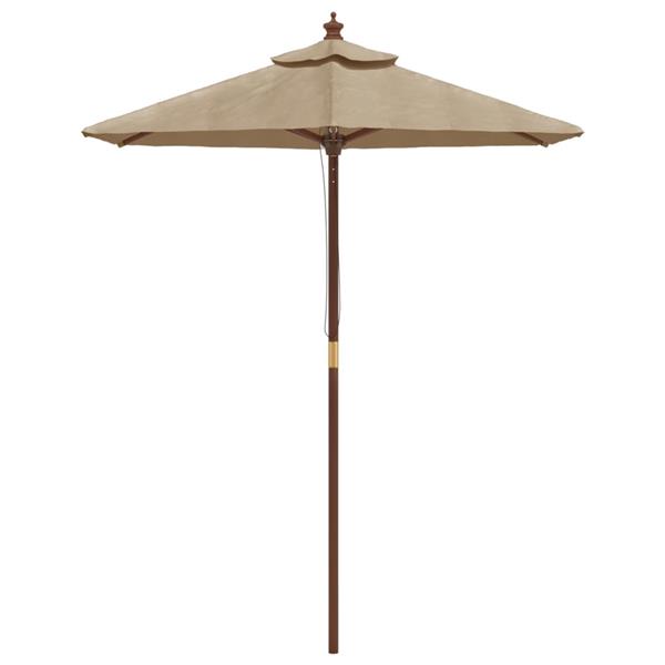 Grote foto vidaxl parasol met houten paal 196x231 cm taupe tuin en terras overige tuin en terras