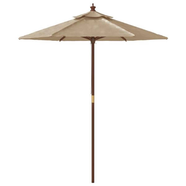 Grote foto vidaxl parasol met houten paal 196x231 cm taupe tuin en terras overige tuin en terras
