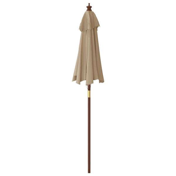 Grote foto vidaxl parasol met houten paal 196x231 cm taupe tuin en terras overige tuin en terras