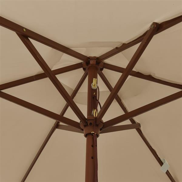 Grote foto vidaxl parasol met houten paal 196x231 cm taupe tuin en terras overige tuin en terras