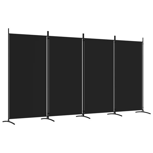 Grote foto vidaxl kamerscherm met 4 panelen 346x180 cm stof zwart huis en inrichting overige huis en inrichting