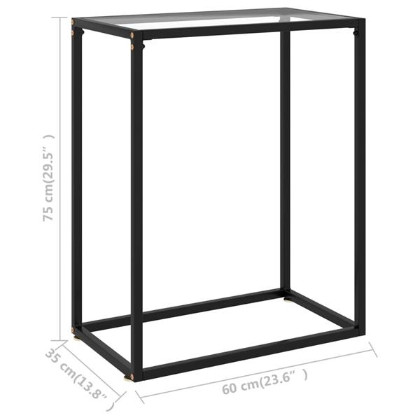 Grote foto vidaxl wandtafel 60x35x75 cm gehard glas transparant huis en inrichting eettafels