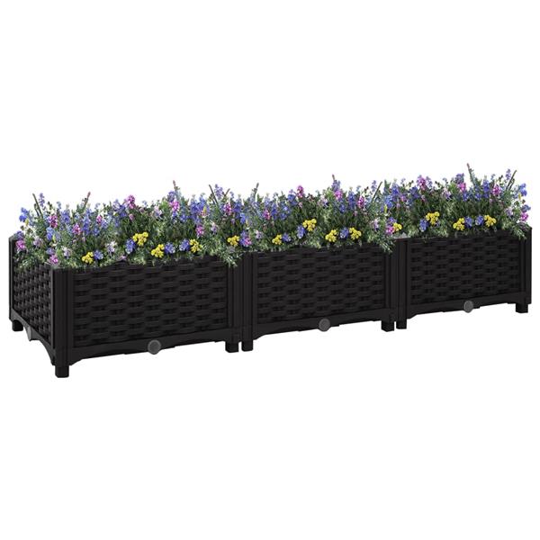Grote foto vidaxl plantenbak verhoogd 120x40x23 cm polypropyleen tuin en terras overige tuin en terras
