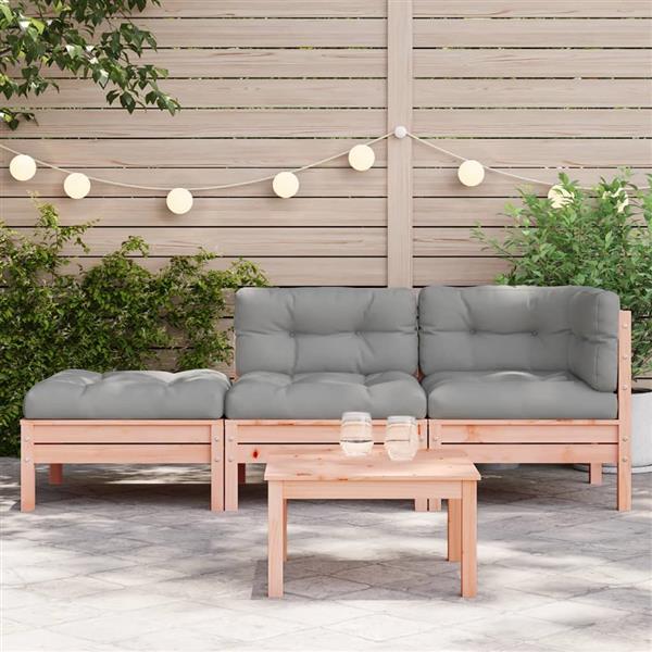 Grote foto vidaxl tuinbank 2 zits met kussens en voetenbank tuin en terras tuinmeubelen