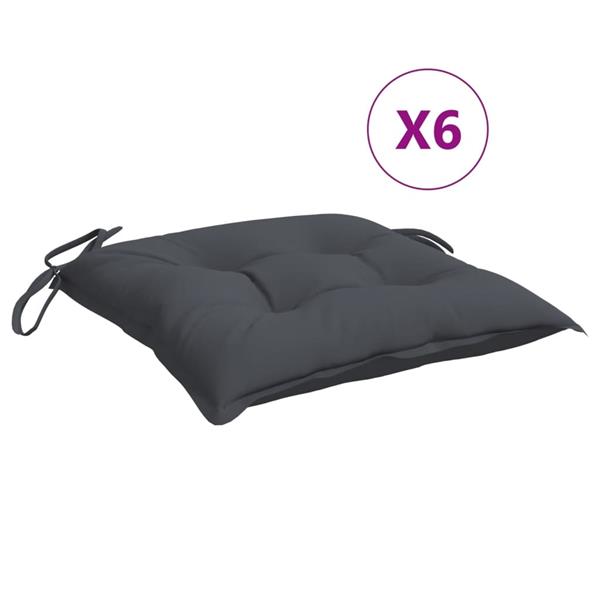 Grote foto vidaxl stoelkussens 6 st 40x40x7 cm oxford stof antracietkleurig huis en inrichting woningdecoratie
