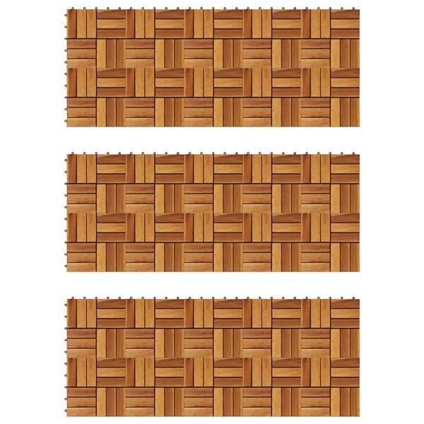 Grote foto vidaxl terrastegels 30 x 30 cm acacia set van 30 doe het zelf en verbouw tegels