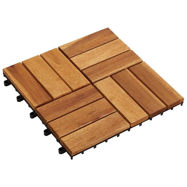 Grote foto vidaxl terrastegels 30 x 30 cm acacia set van 30 doe het zelf en verbouw tegels