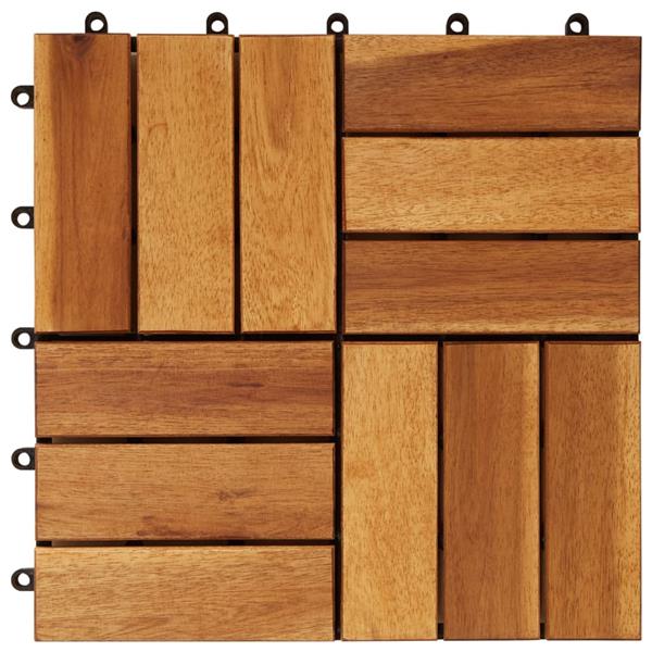 Grote foto vidaxl terrastegels 30 x 30 cm acacia set van 30 doe het zelf en verbouw tegels