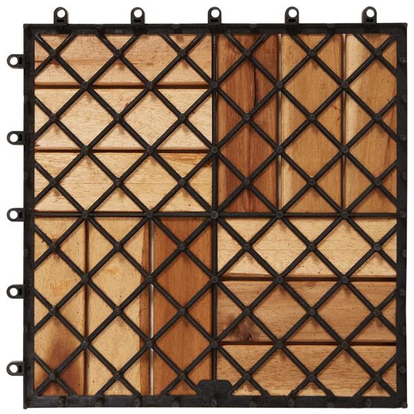 Grote foto vidaxl terrastegels 30 x 30 cm acacia set van 30 doe het zelf en verbouw tegels