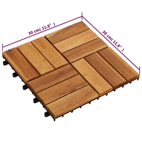 Grote foto vidaxl terrastegels 30 x 30 cm acacia set van 30 doe het zelf en verbouw tegels