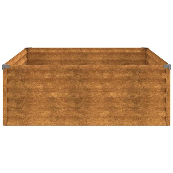 Grote foto vidaxl plantenbak verhoogd 100x100x36 cm cortenstaal tuin en terras overige tuin en terras
